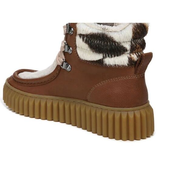 Sam Edelman Fay Faux Fur Bootie Dark Brown/Brown Multi NWB Size 7 1/2 - Picture 1 of 8